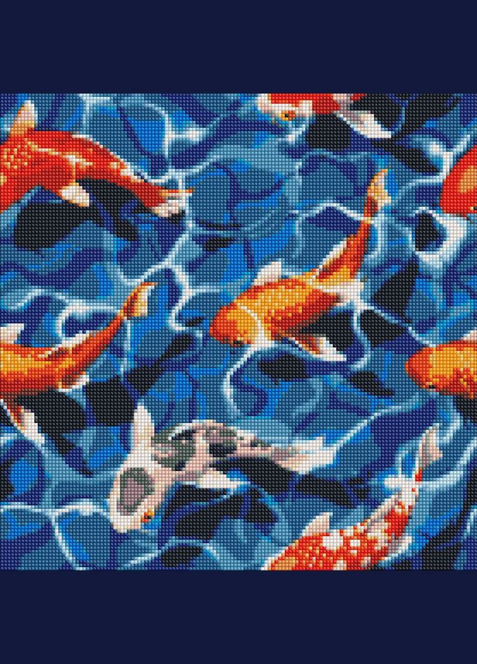 Алмазна мозаїка "Японські коропи" Ідейка AMO7397 40х40 см IDEYKA (341083914)