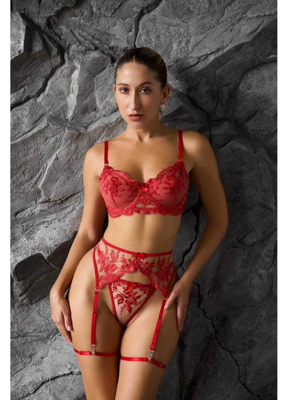 Красный демисезонный соблазнительный комплект белья No Brand