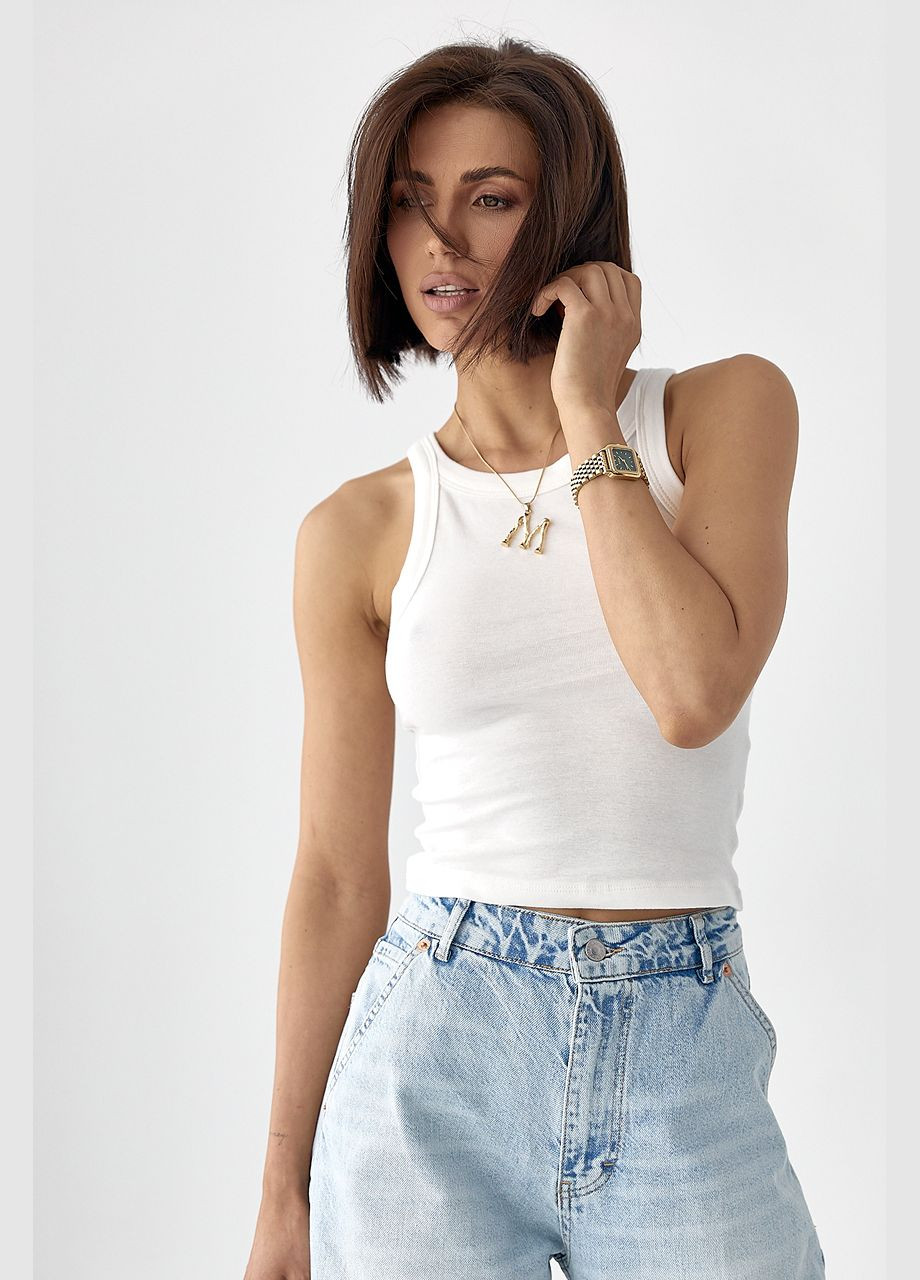 Однотонная женская майка - лимонный цвет Lurex — 335077169