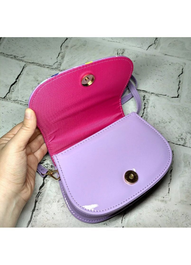 Сумочка детская для девочки лаковая с ремешком Микки 16,5х12х7 см Сиреневаяя No Brand (367186380)