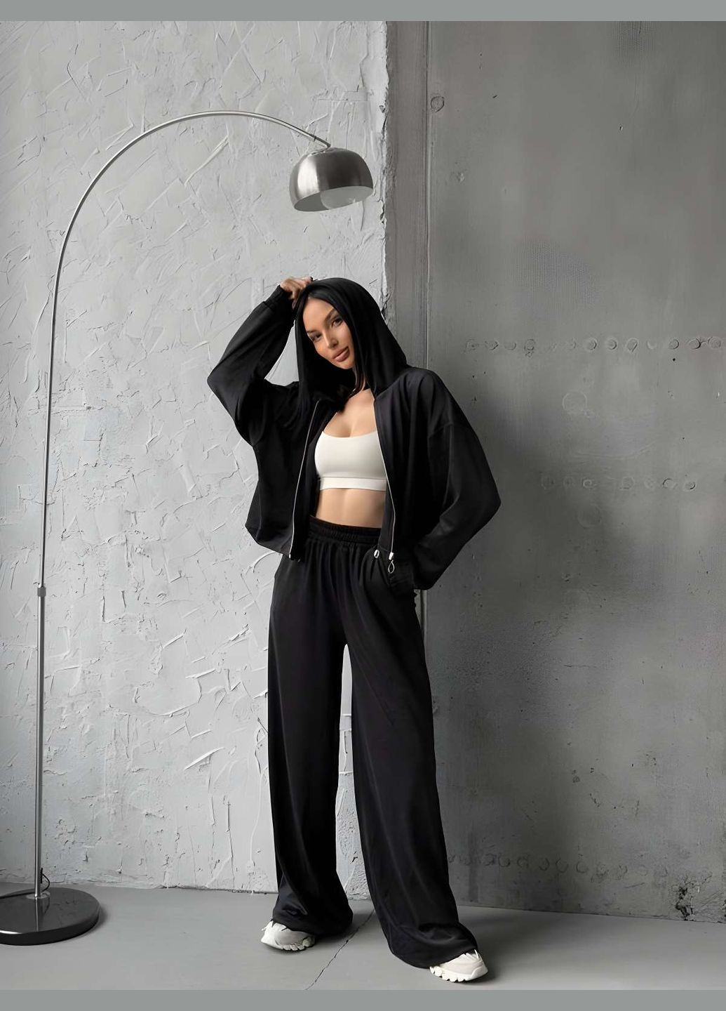 Велюровый спортивный костюм двойка с капюшоном, женский костюм из велюра на хлопковом... No Brand (329890452)