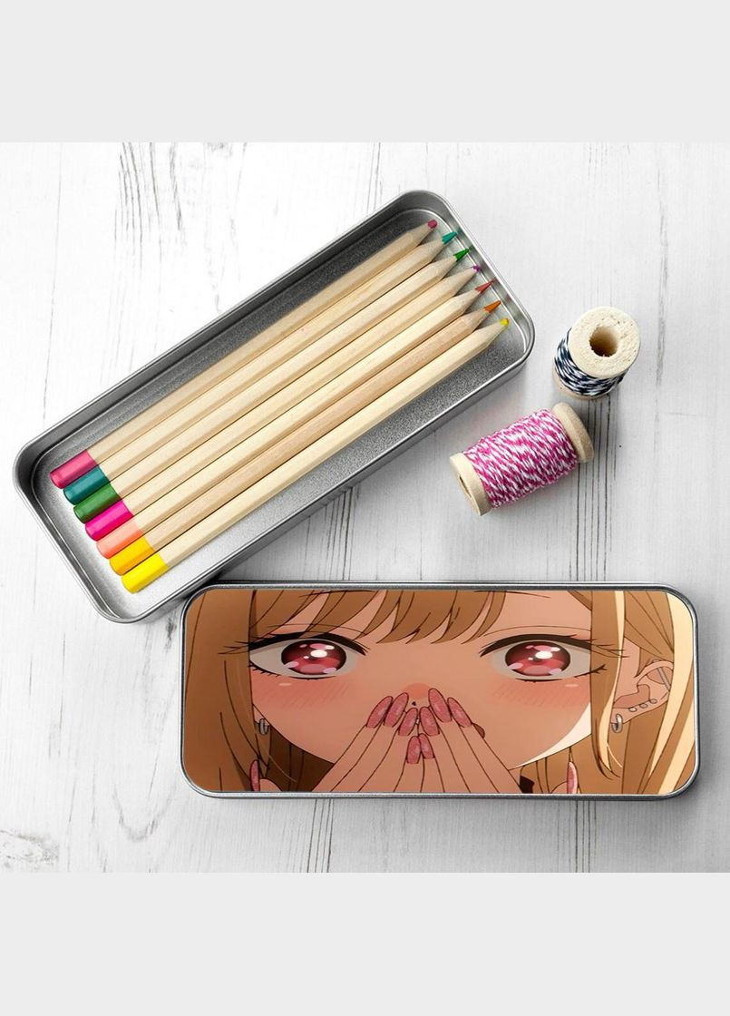 Органайзер для канцелярских принадлежностей металлический, кейс для мелочей Аниме Эта фарфоровая куколка #003 7*18 см Silver No Brand (309156779)