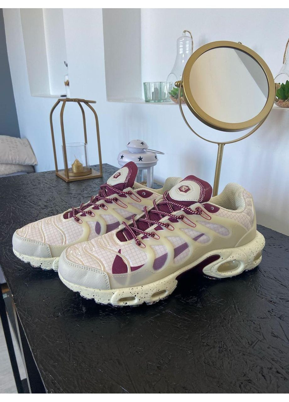 КРОССОВКИ ЖЕНСКИЕ NIKE AIR MAX TERRASCAPE PLUS TAN BURGUNDY НАЙК АИР МАКС ТН ПЛЮС No Brand бежевые демисезоны (368862568)