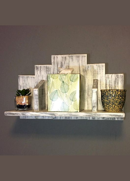 Полиця над унітазом з дерева Вілаві шеббі (ПУТ-000621) No Brand (328293568)