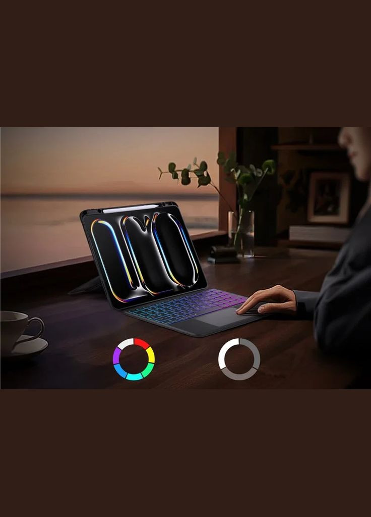 Чехол клавиатура Bluetooth 5.0 Keyboard для Apple iPad Air 6 11'' 2023, Air 4 5 10.9'' Black с Dux Ducis (324234616)