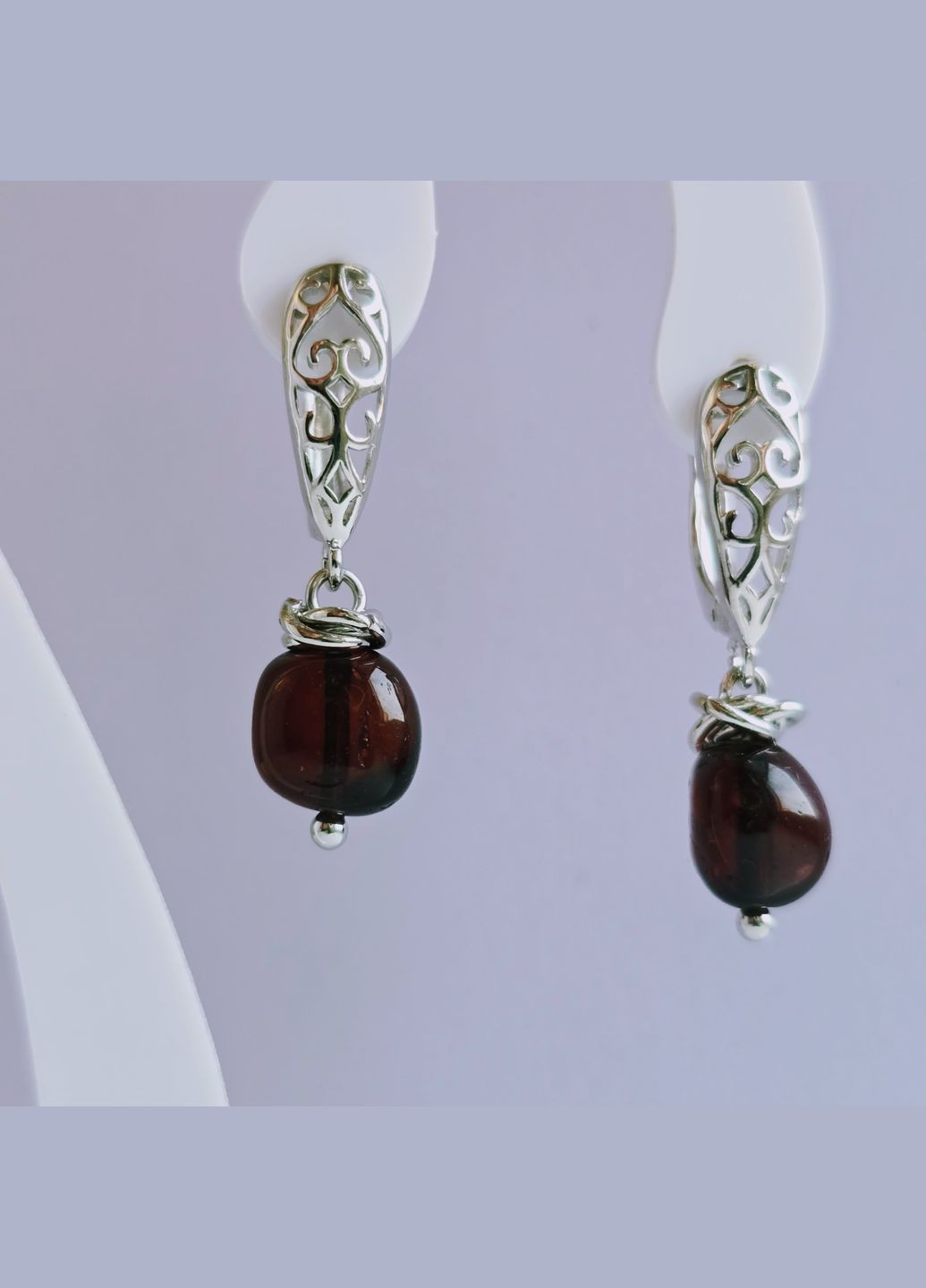 Сережки 3310 з натурального бурштину MINOV (336184023)