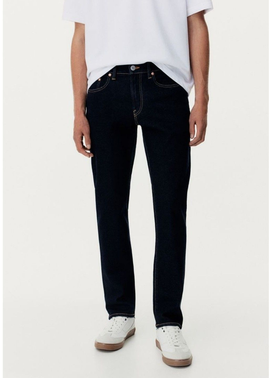 Чоловічі прямі звичайні джинси Н&М (57735) W34 L32 Темно-сині H&M (305026491)