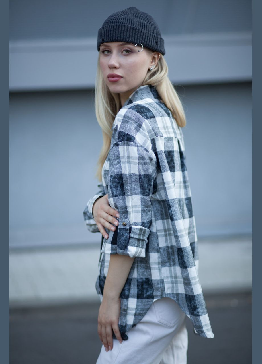 Черная кэжуал рубашка в клетку JUGO с длинным рукавом