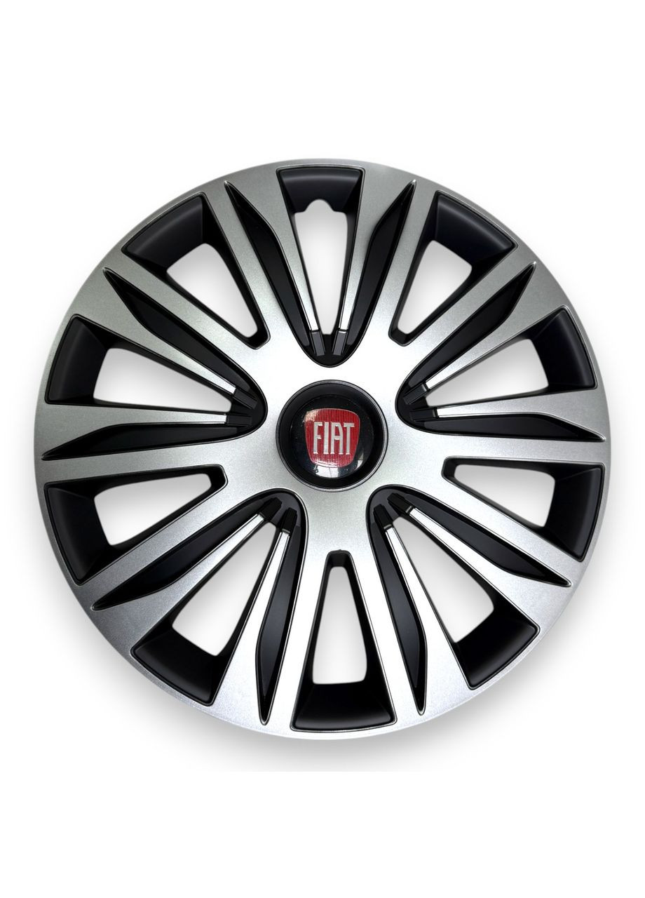 1 штука Колпак на колесо Nardo Silver Black R15 с логотипом Fiat колпаки на диски Нардо Сильвер Блэк Р15 с логотипом 1 шт. No Brand (364463090)
