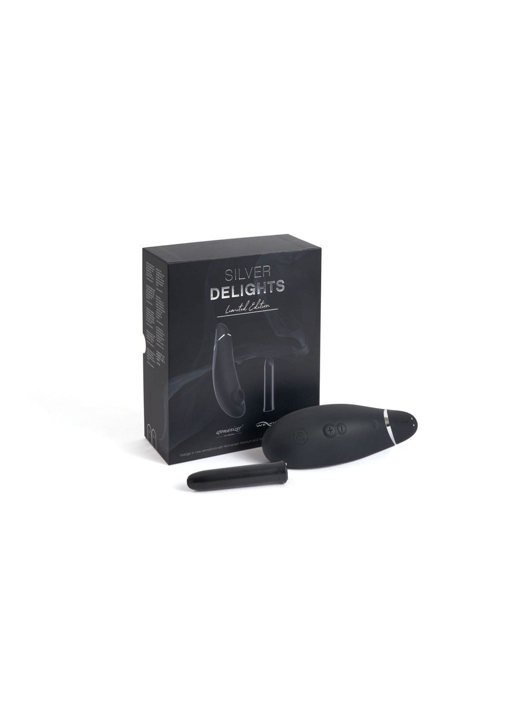 Преміальний подарунковий набір Silver Delights Collection: Premium та We-Vibe Tango Womanizer (315498275)