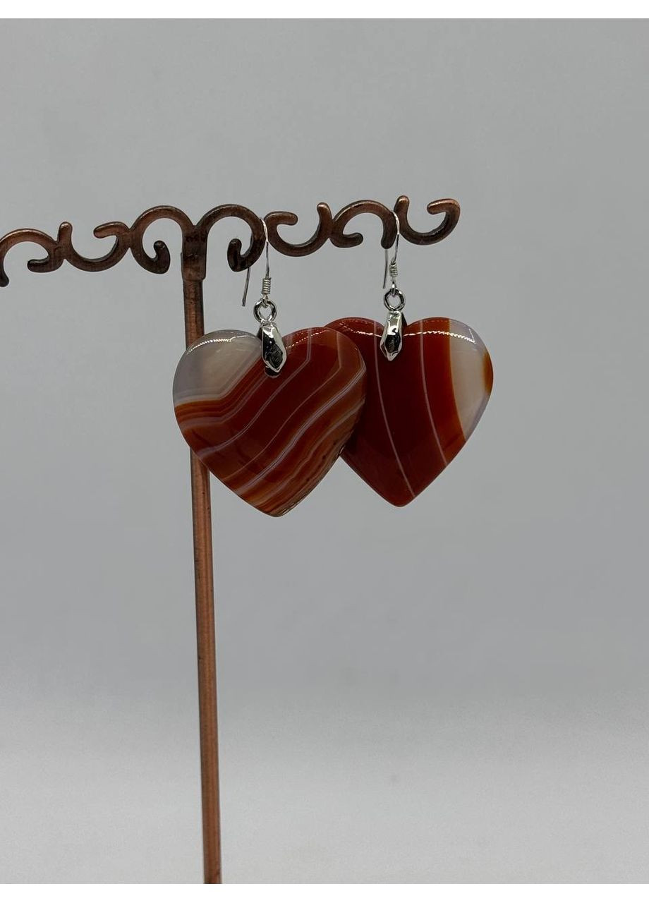Сережки з агату 44*44 мм Червоний No Brand (363829979)