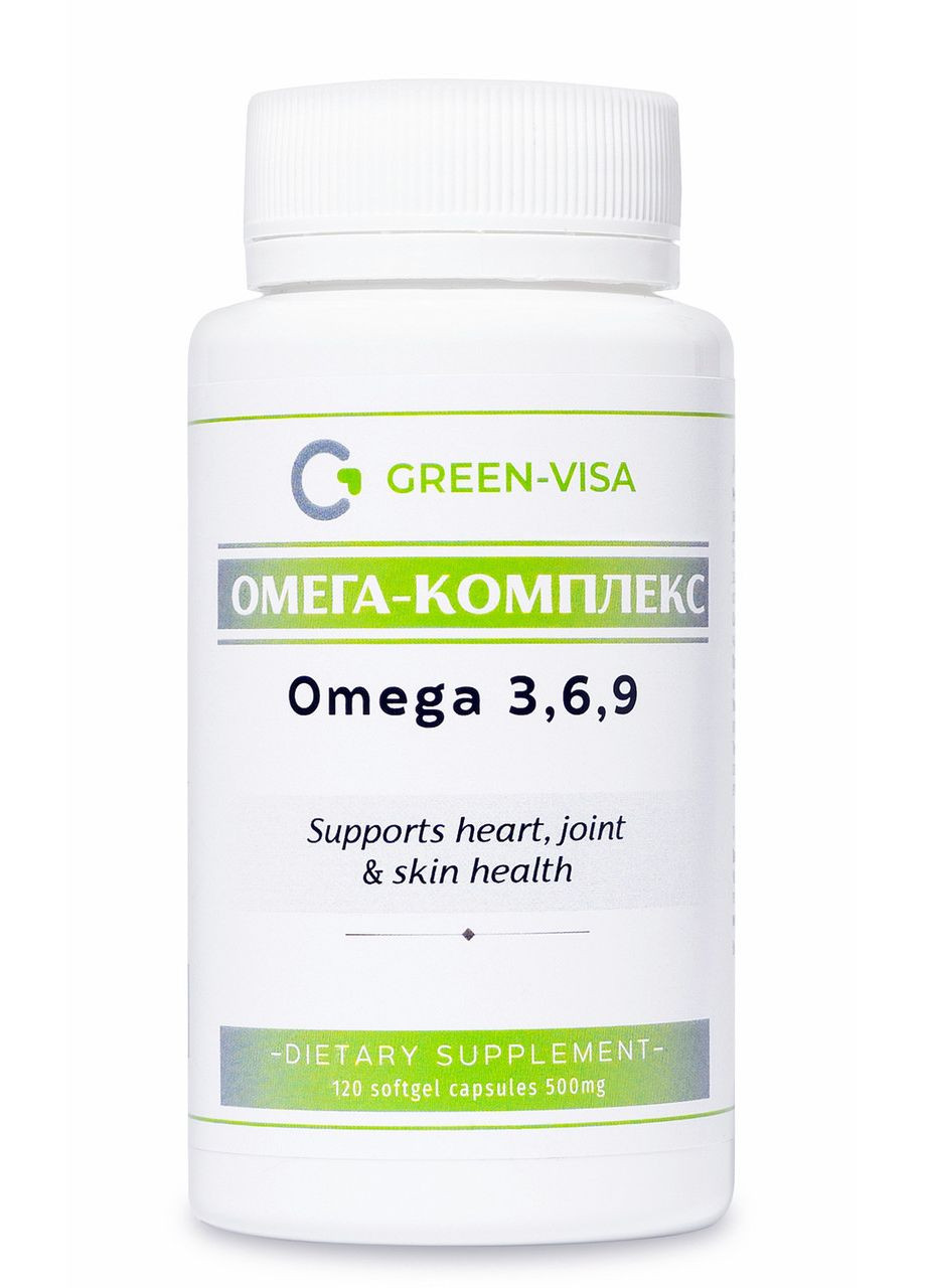Омега-комплекс 3-6-9 120капс., источник сбалансированных ПНЖК и витаминов А, Е, D,. Грін-віза (354824663)