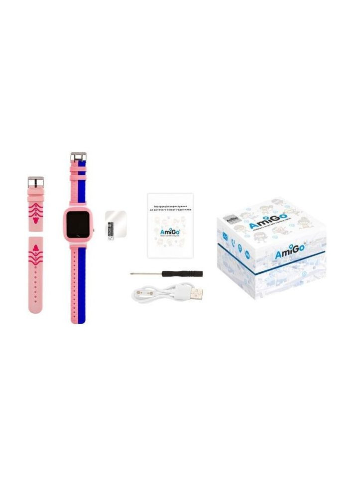 Детские часы GO004 с камерой и фонариком розовые Amigo (279826364)