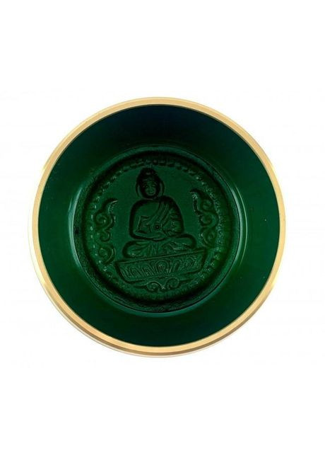 Чаша співаюча бронзова "Будда" зелена (11.2х 10.1х 5.1 см) No Brand (317353867)