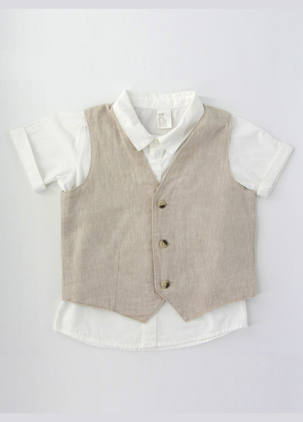 Белый летний комплект (рубашка, жилет) H&M