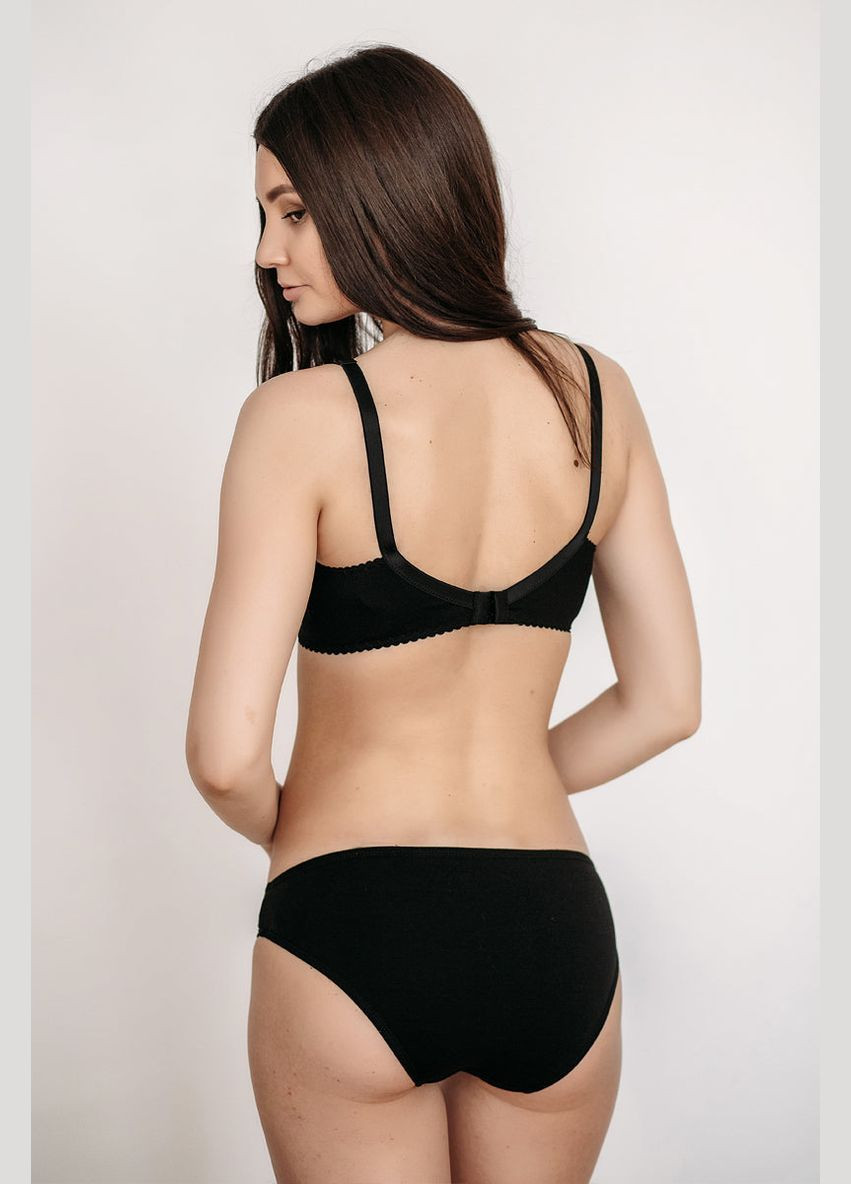 Чёрный брасьер бюстгальтер для мам Мамин Дім с косточками