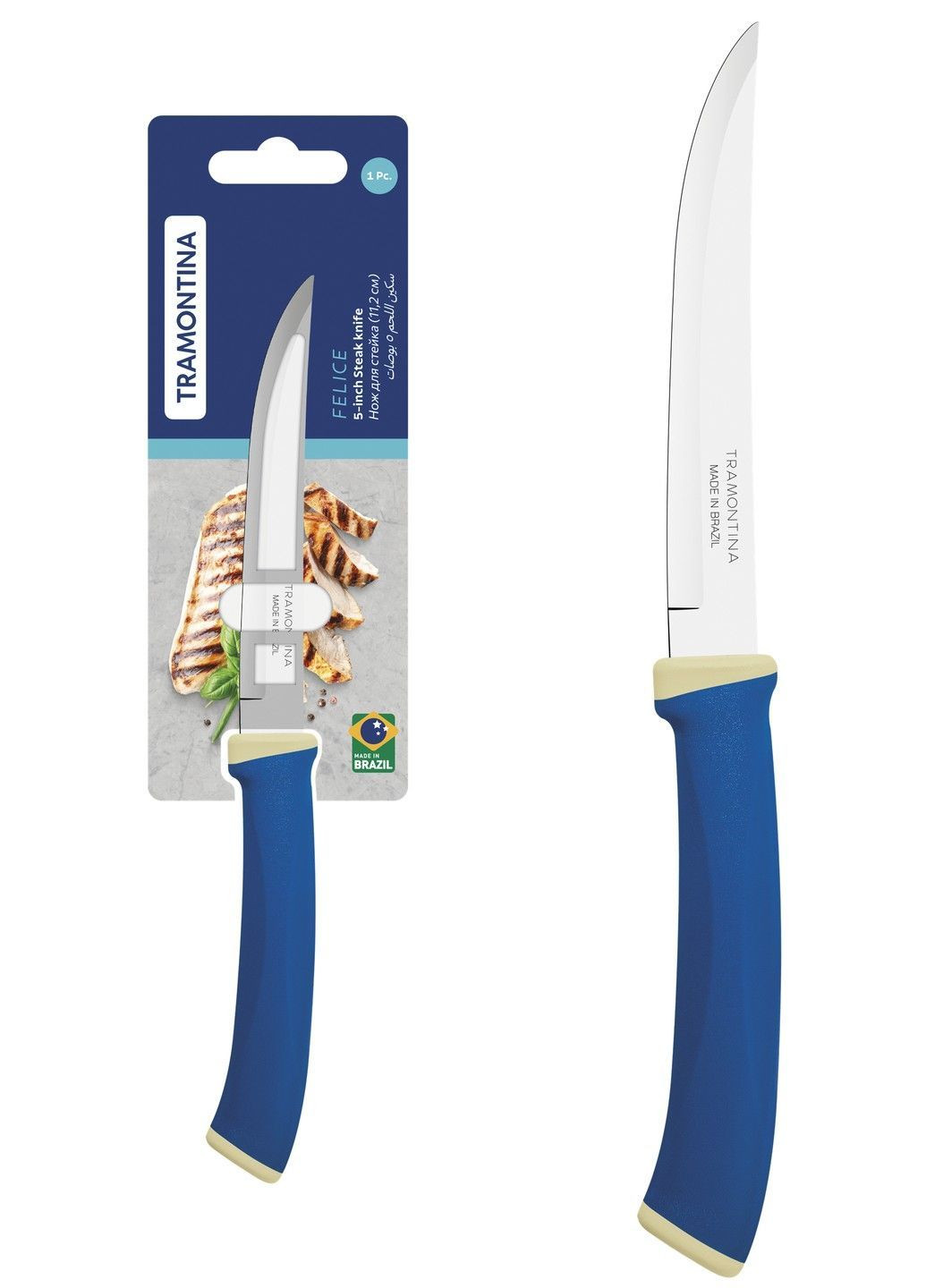 Нож FELICE blue д/стейка гладкий 11,2см (23493/115) Tramontina (365277288)