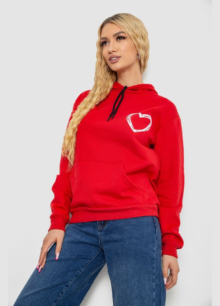 Червоний демісезонний худі жіночий на тонкому флісі, колір чорний, 238r57162-10 Ango