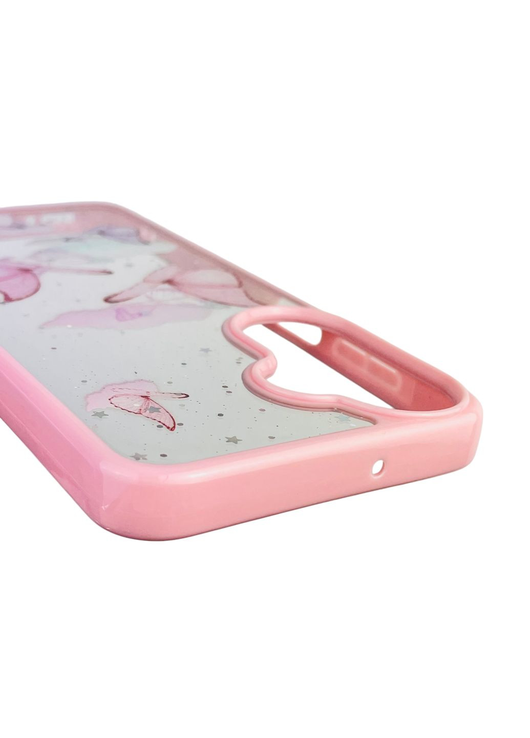 Чохол для Galaxy A26 (SM-A266) з блискітками з метеликами на самсунг а26 рожевий Samsung (366386057)