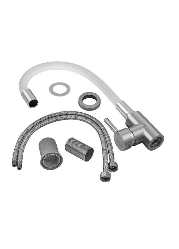 Смеситель для кухни SUS-011 REFL.WHITE с силиконовым изливом, из нержавеющей стали (CH6562) Armata (325478029)