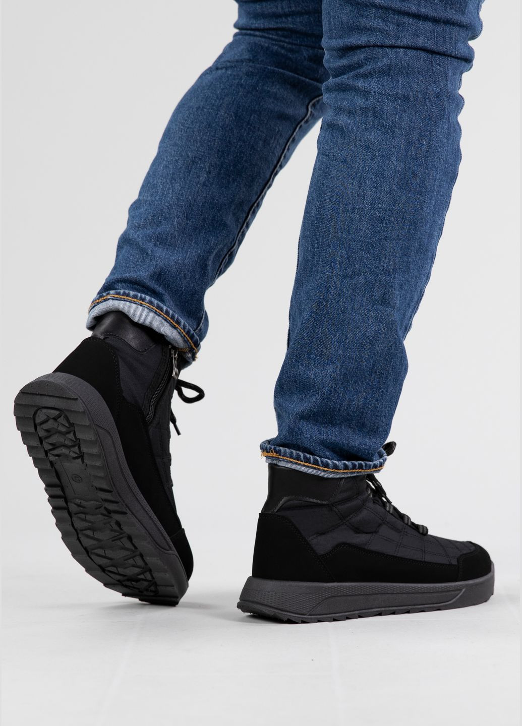 Дутики чоловічі зимові з хутром чорні (3804) Progress (305395308)