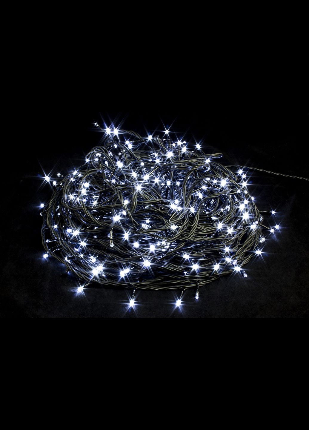 Светодиодная гирлянда уличная на дом Нить 60 метров Белая 600 лампочек от сети новогодняя, черный ПВХ провод (w.01.6B.600.F+) Laplandia (365452949)