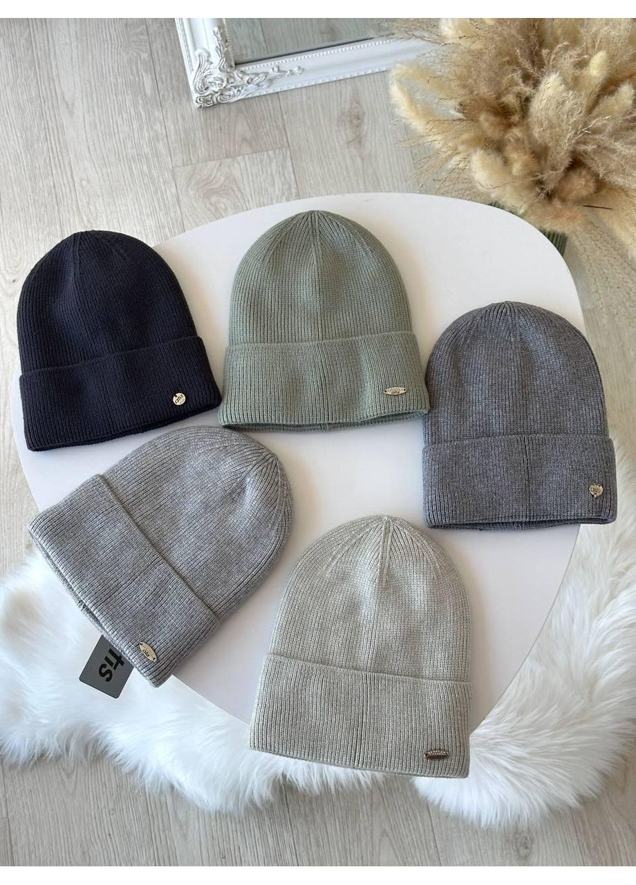 Шапка зимняя женская, шапка теплая, на зиму, вязаная, Шапка Вискоза. Шапка колпак невысокая No Brand (362917493)