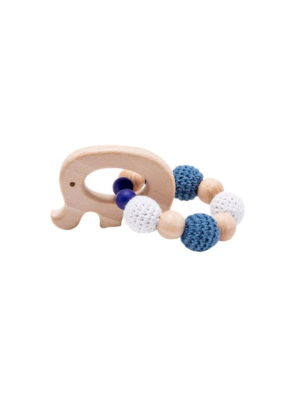 Гризунокпрорізувач дерев’яний №3 Cлоненя (сині намистинки) Mommy Bag (280941973)