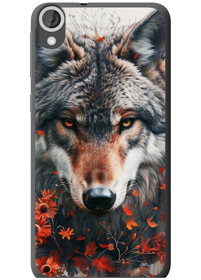 Силиконовый чехол 'Wolf and flowers' для Endorphone htc desire 820 (286422063)