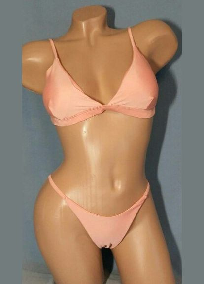 Розовый летний минималистичный купальник 80в/l розовый. No Brand