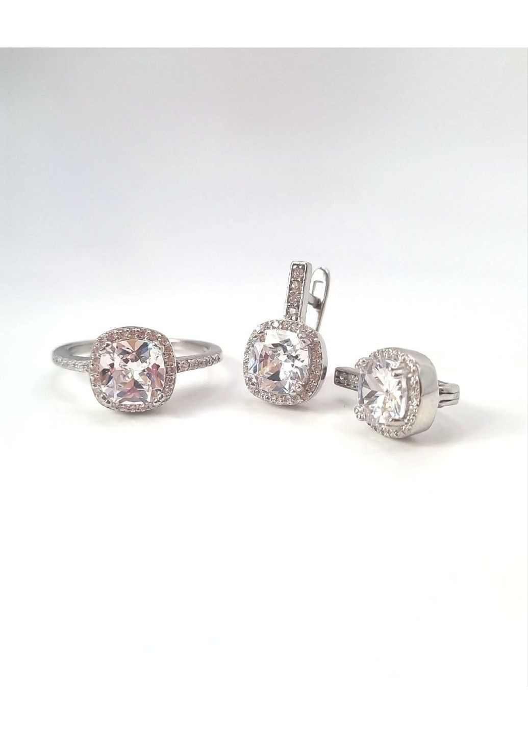 Комплект серебряных серьг и кольцо Королевский UMAX (292560493)