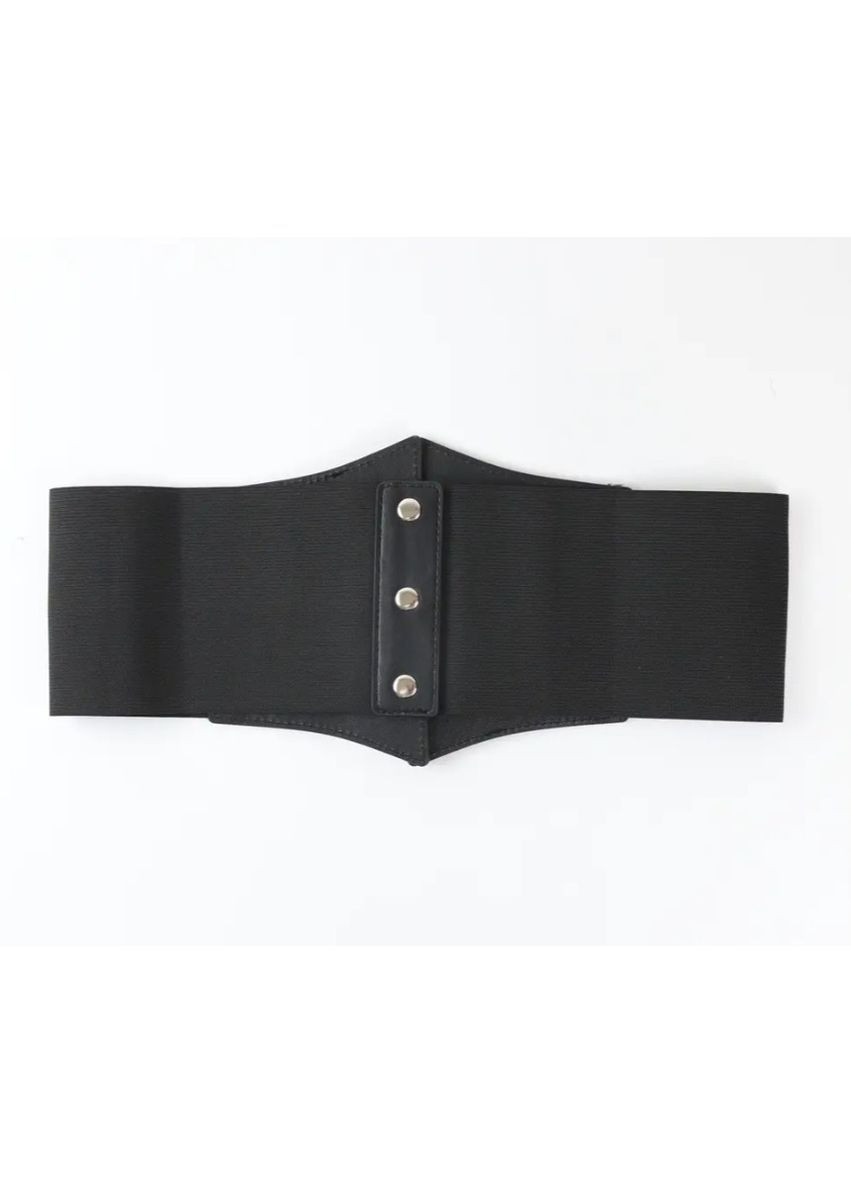 Жіночий чорний шкіряний корсет M з PU шкіри зі шнурівкою, стильний пояс-корсет для талії 80 см No Brand (362682305)