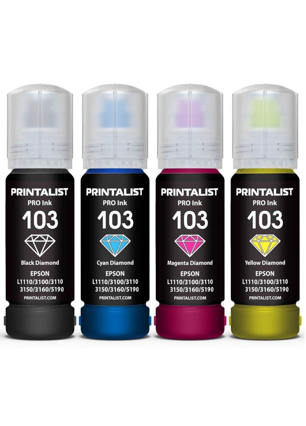 Фарба для принтера Epson 103, водорозчинна, комплект чорнила 4 кольори по 70 мл Printalist (355267386)