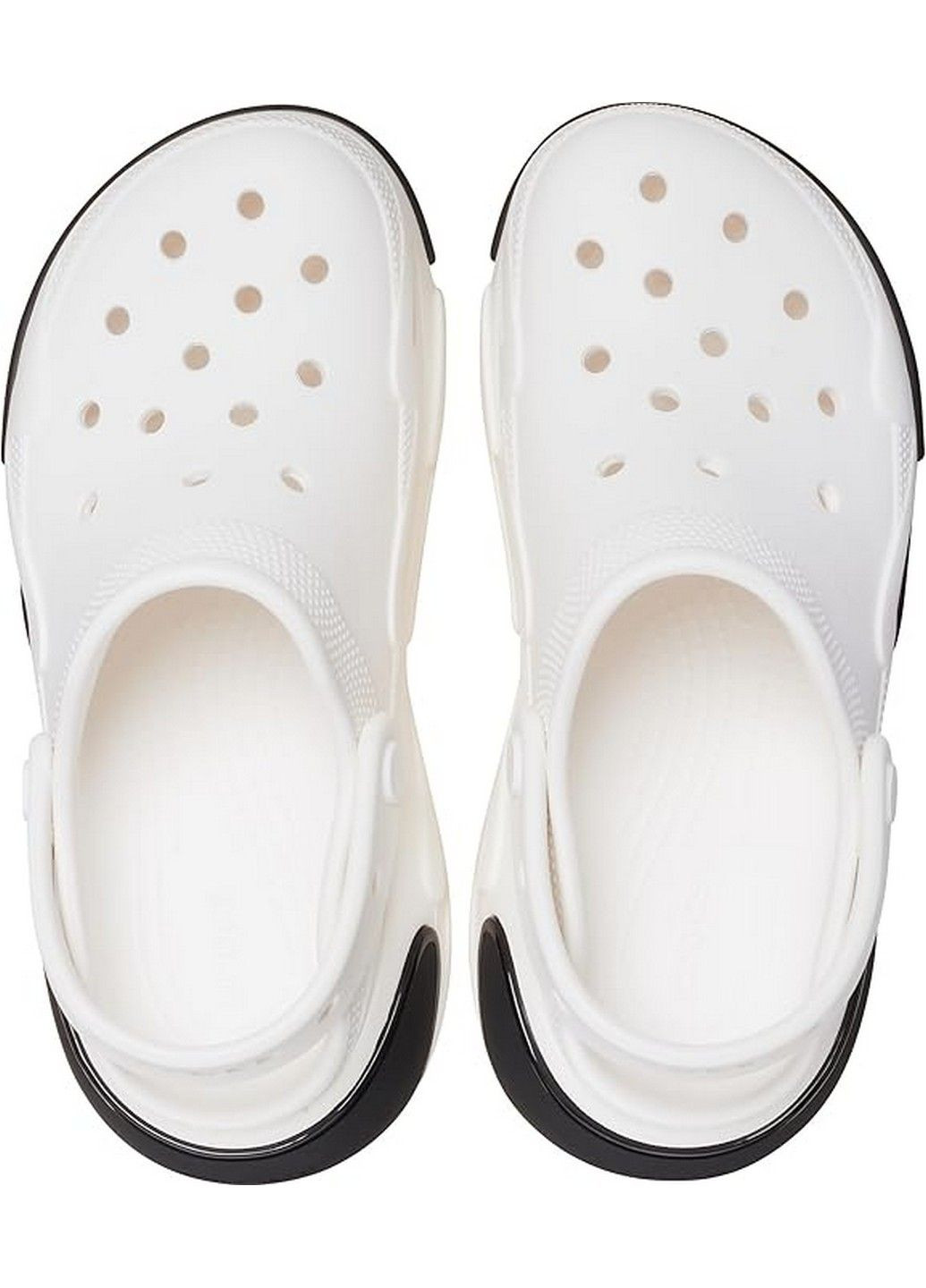 Белые сабо кроксы Crocs на платформе