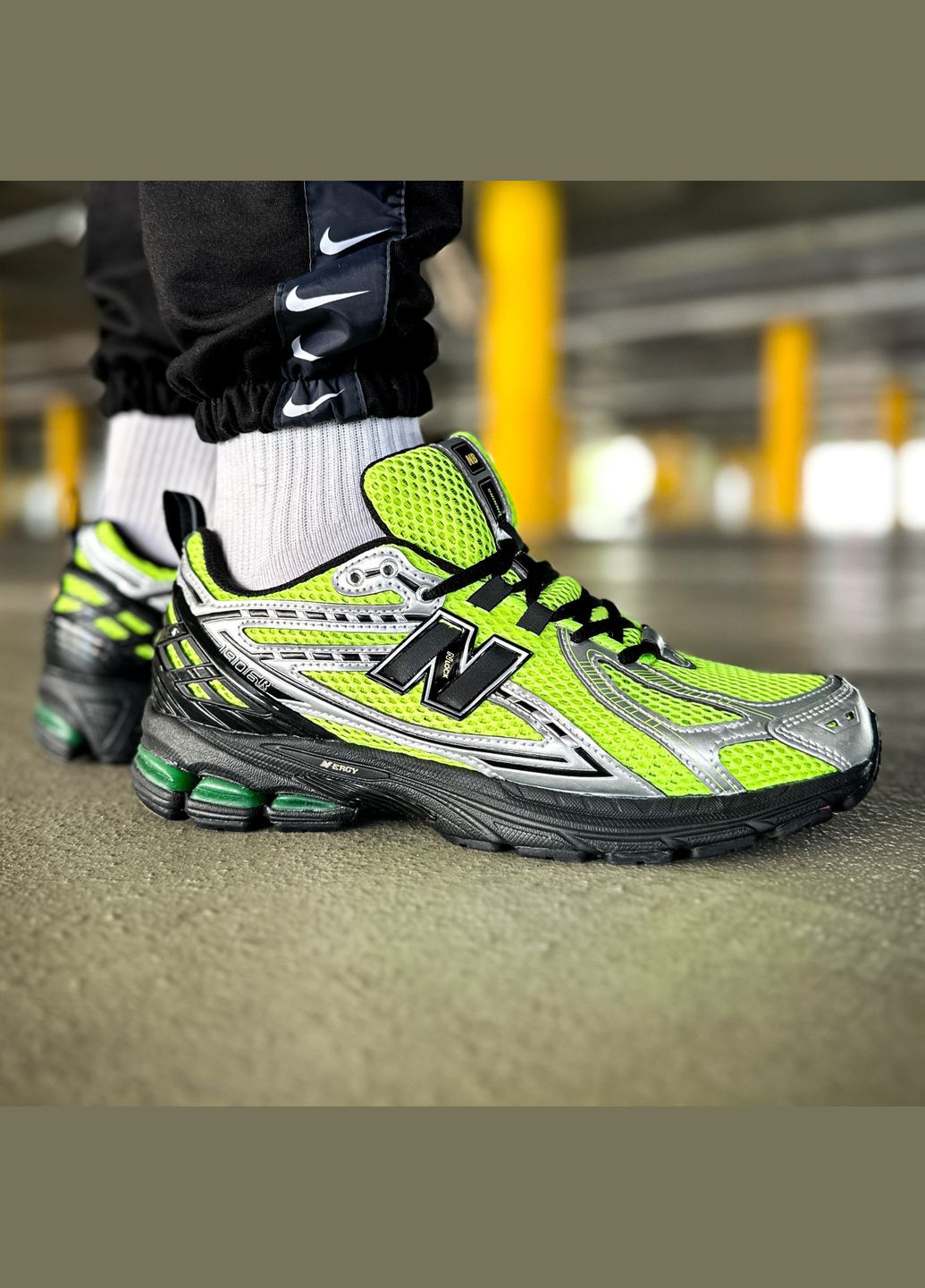 Зелені Осінні кросівки чоловічі new balance 1906r neon green | нью беланс 1906r зелені No Brand