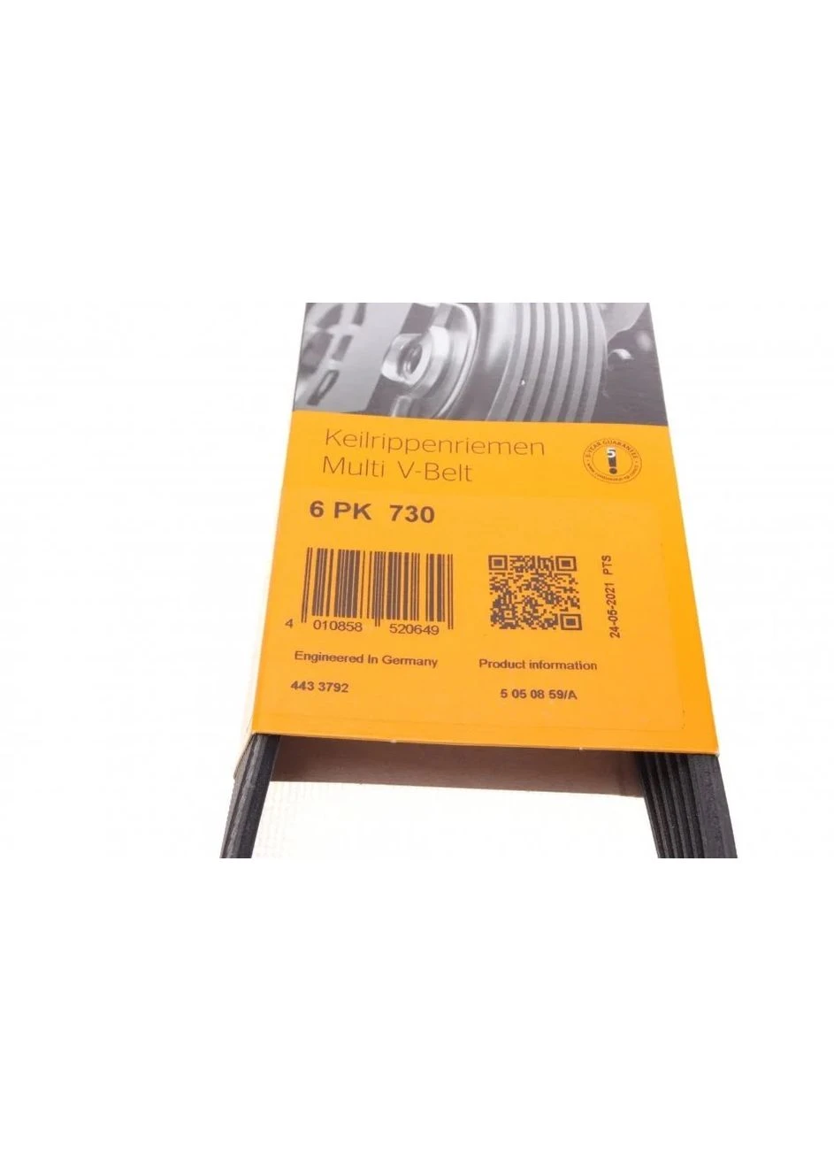 Ремінь полікліновий (Вир-во ) 6PK730 ContiTech (366207106)