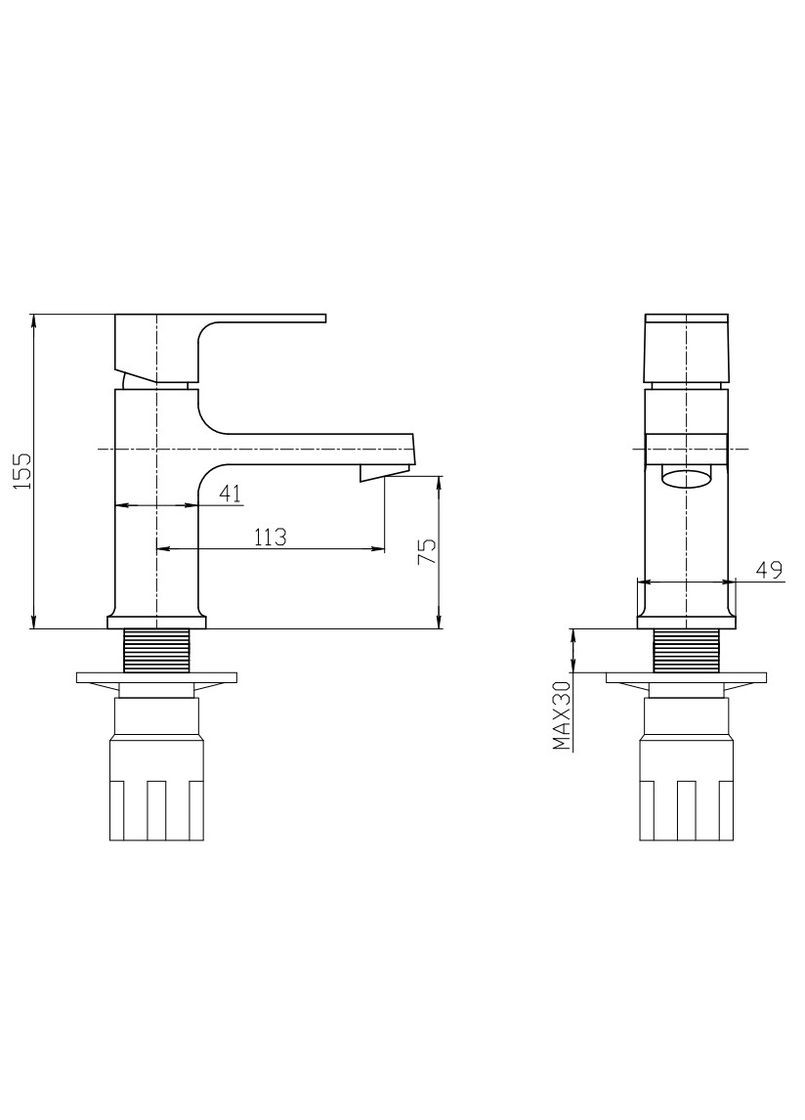 Смеситель для умывальника Trinity 001 (Nut) (MI6270) Mixxus (322006939)