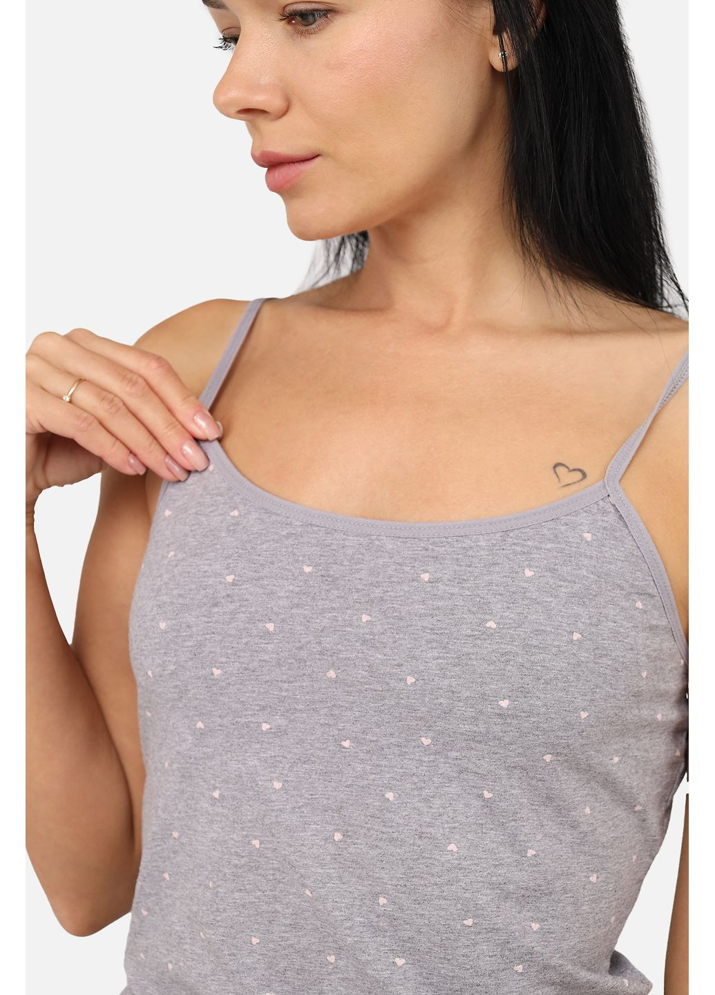 Майка з вузькими бретелями жіноча колір сірий CB-00283218 Donella — 357014807
