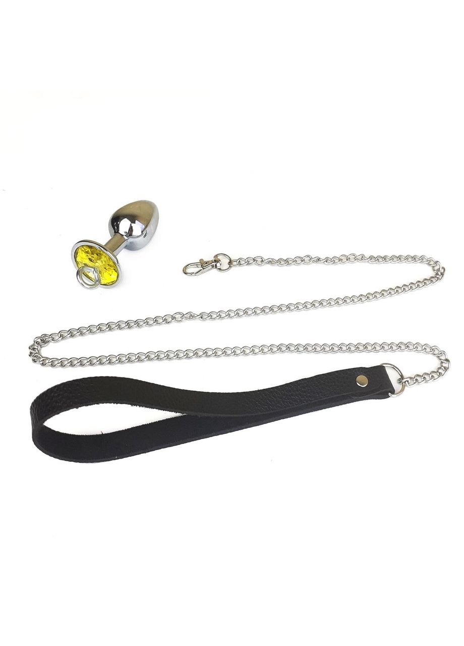 Металева анальна пробка Metal Anal Plug with Leash size S з повідцем Art of Sex (294182121)