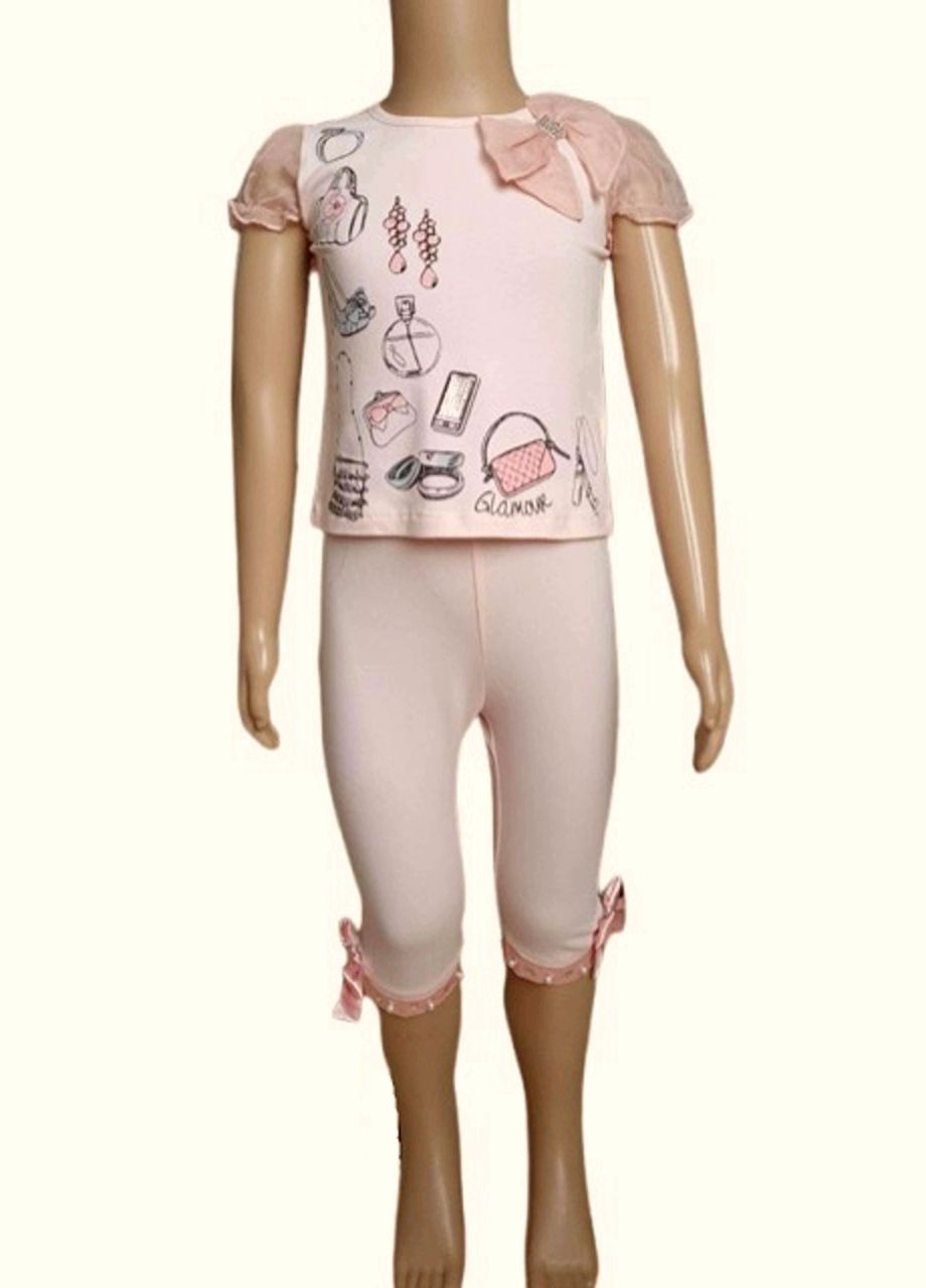 Розовая летняя футболка для девочки 23584 розовый 92 Ceremony by Wojcik