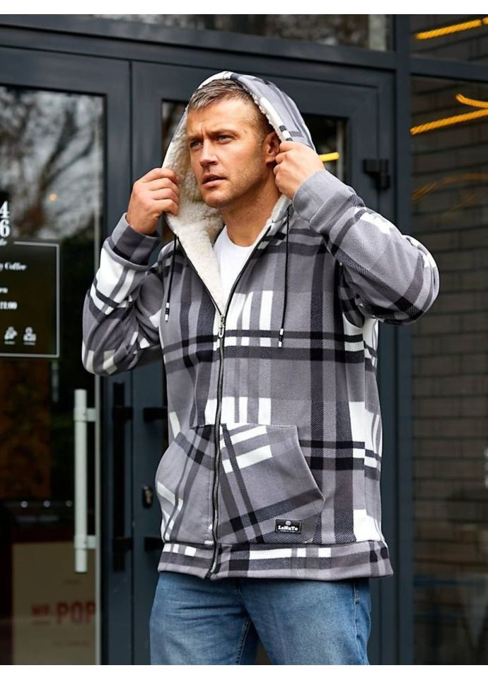 Сіра демісезонна флісова куртка чоловіча об-068/2 ( ) No Brand