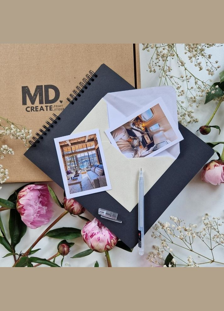 Альбом DIY с черными страницами 20×23 | Альбом для фото черный 40 страниц | Черный фотоальбом WOW DIY (304419058)