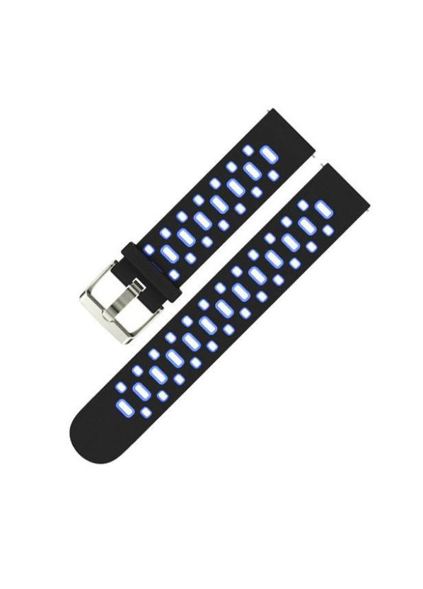 Спортивный ремешок Perfor Classic для часов Huawei Watch 2 - Black&Blue Primo (333720384)