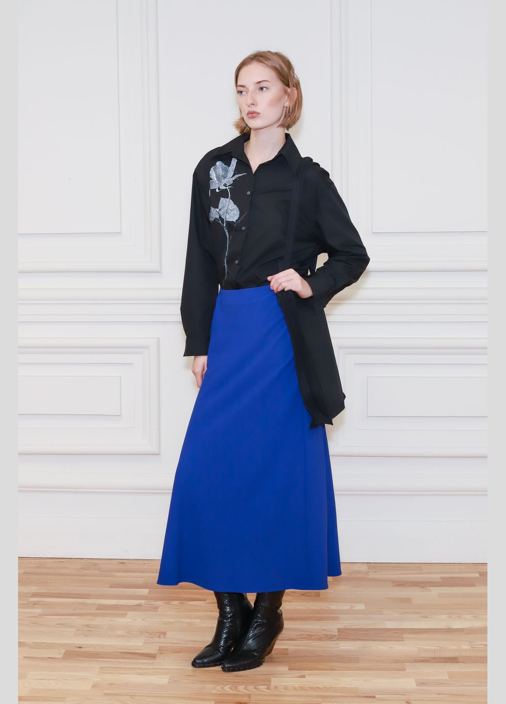 Синяя кэжуал, вечерний атласная юбка меди цвета электрик айден Dolcedonna