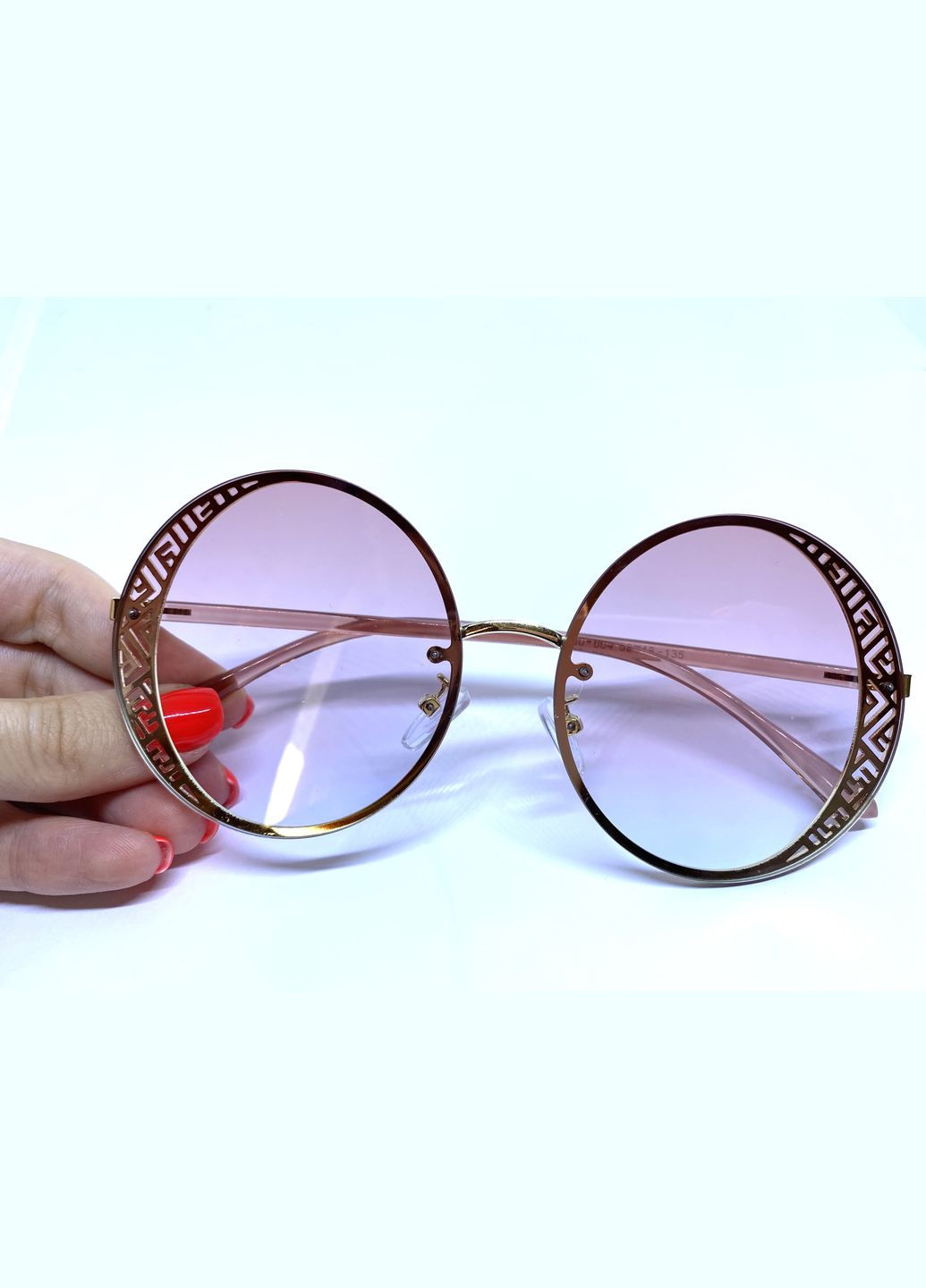 Очки женские солнцезащитные круглые розовосерые LIGHT (315889514)