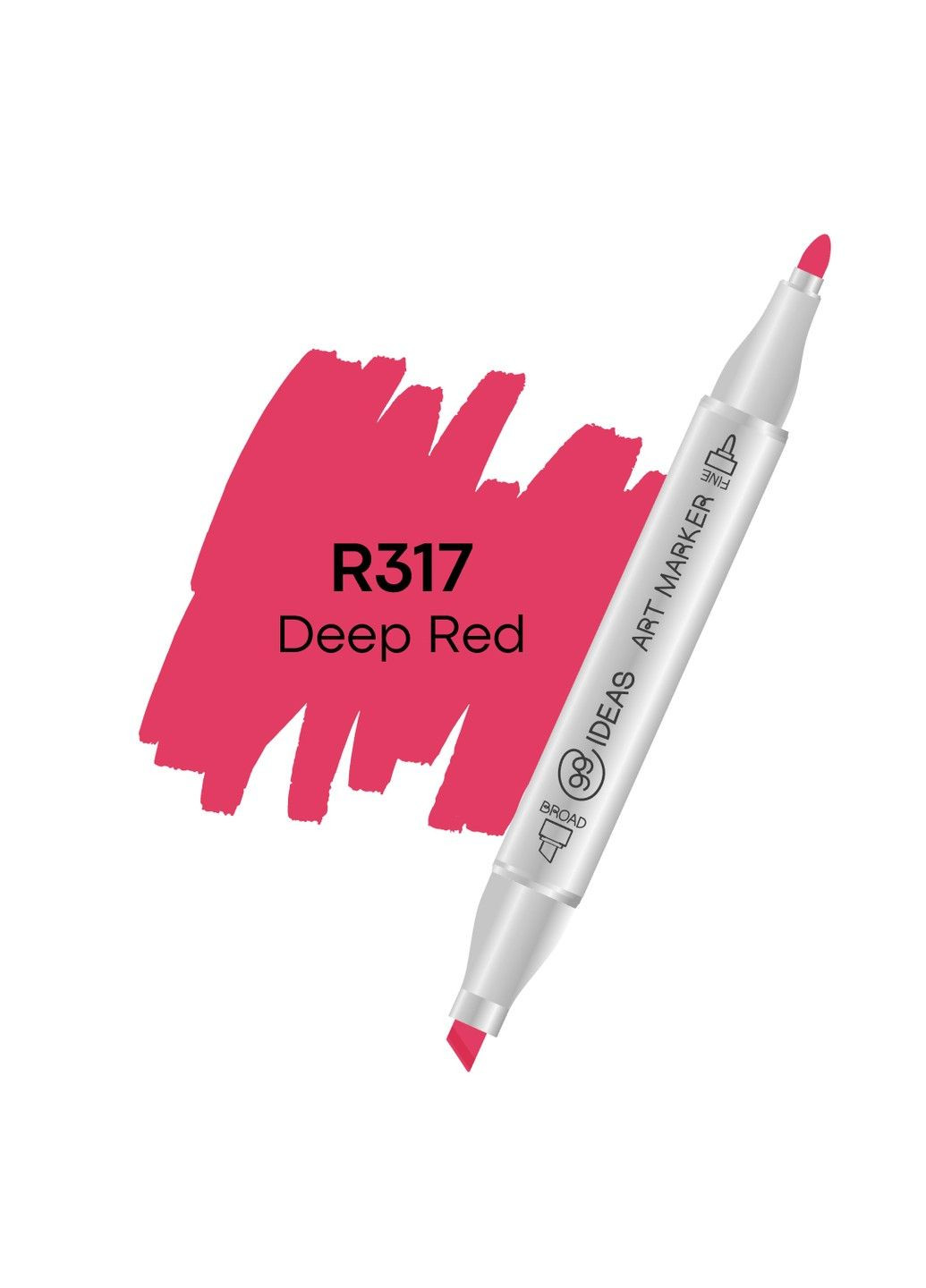 Маркер двосторонній Темно-червоний, R317, 99IDEAS (329144385)