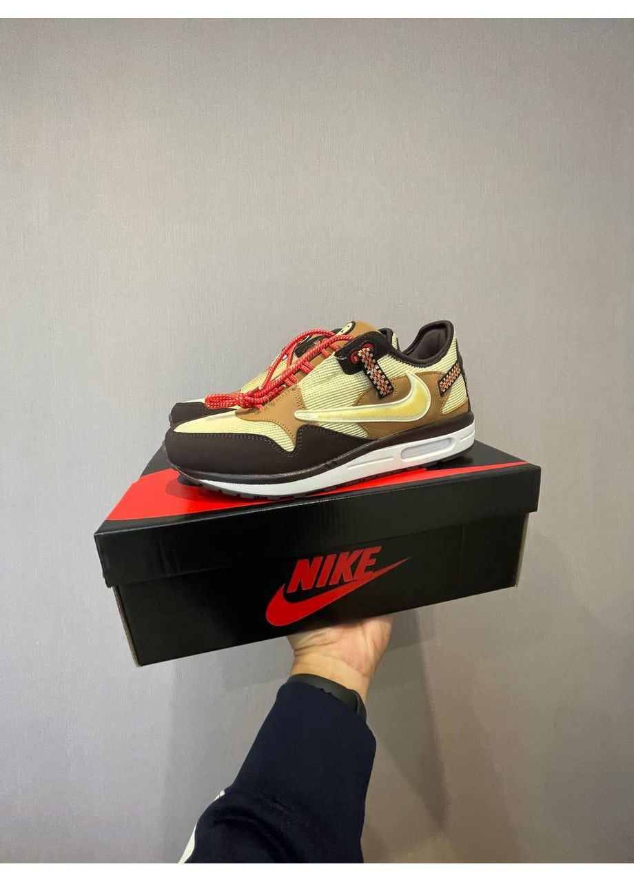 КРОССОВКИ ЖЕНСКИЕ NIKE AIR MAX 1 «CACTUS JACK» НАЙК АИР МАКС No Brand белые демисезоны (368862588)