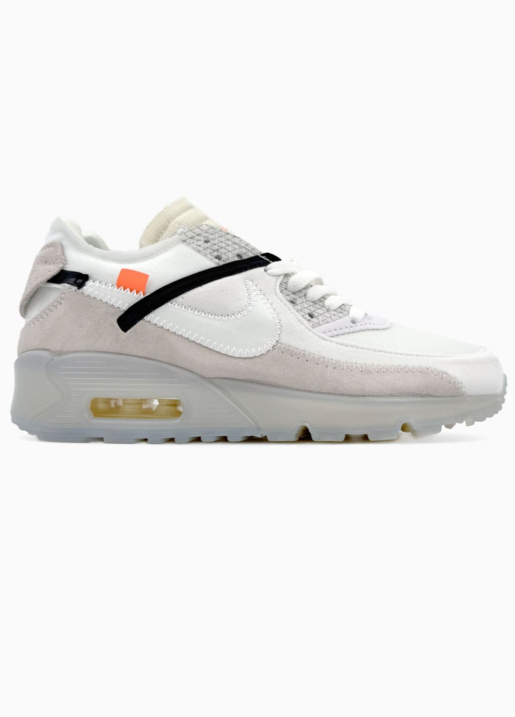 Белые демисезонные кроссовки мужские nike air max 90 x off-white white | найк аир макс 90 белые No Brand