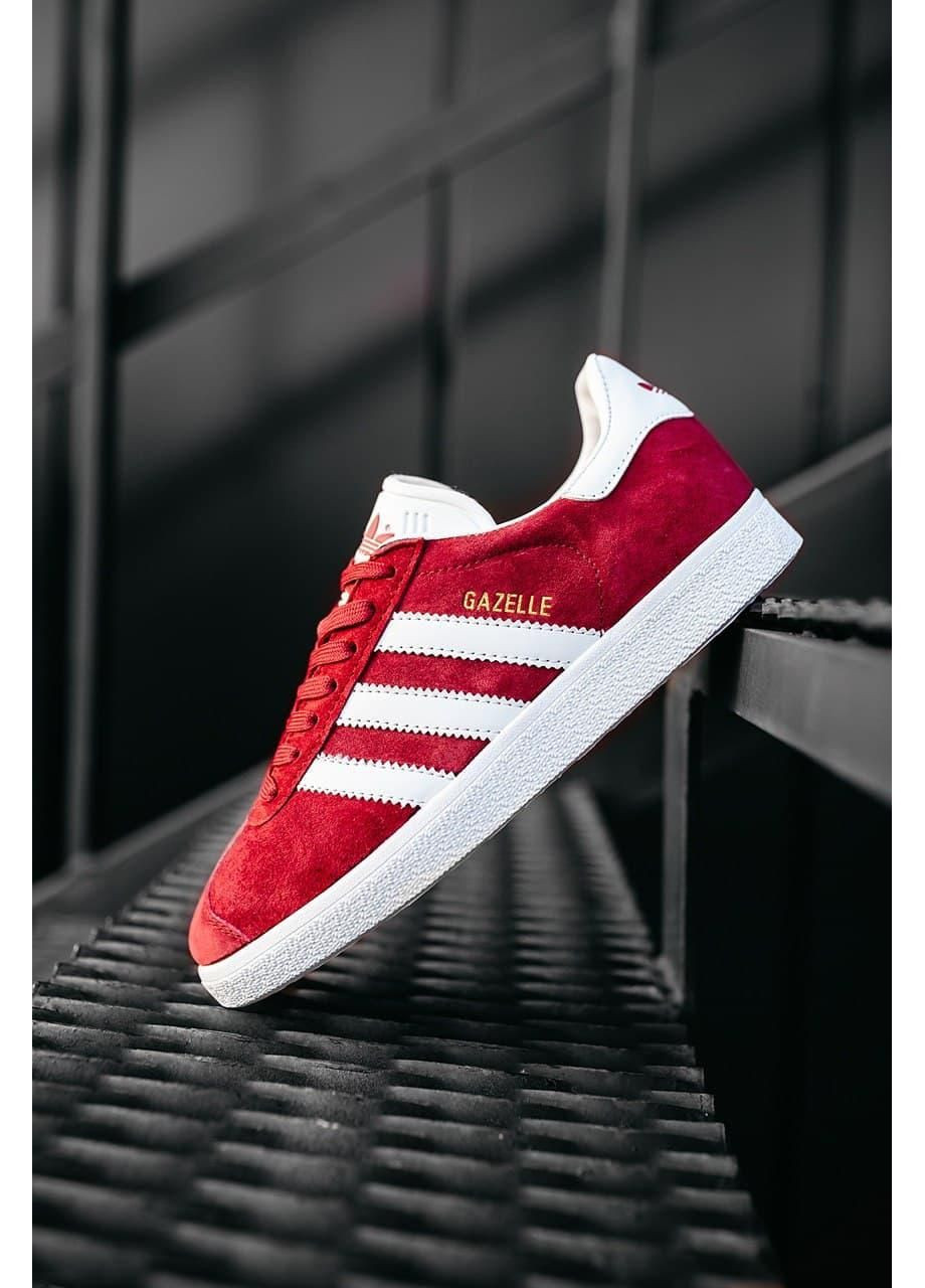 Белые демисезонные кроссовки мужские adidas gazelle bordo red адидас газель No Brand