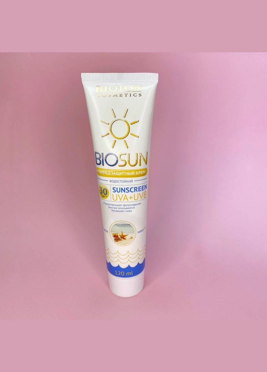 Сонцезахисний крем SPF 30 Bioton Cosmetics BioSun 120 мл Биотон (302490795)